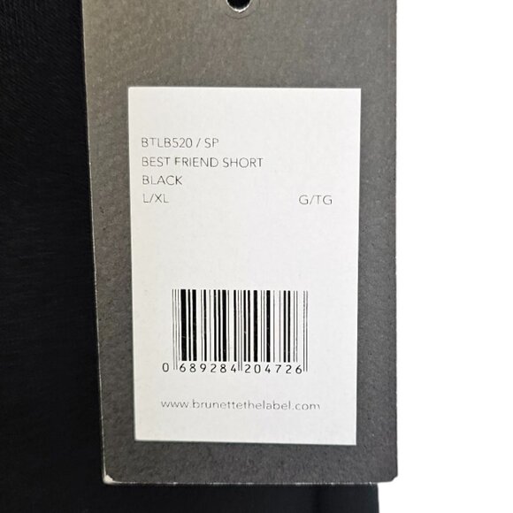 Brunette The Label Womens Best Friend Short, Black, Sweat Short, Lounge, L/XL - Picture 3 of 9